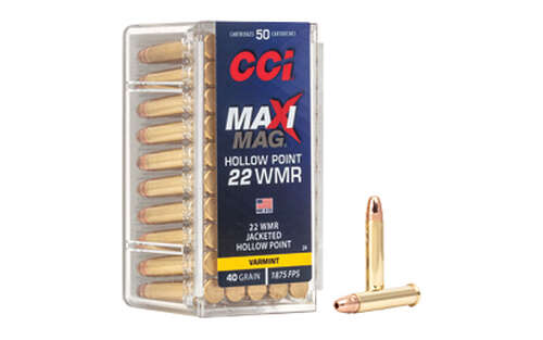 Ammunition CCI Ammunition Maxi Mag 22WMR CCI MAXI-MAG 22WMR HP 50/2000 • Model: Maxi-Mag